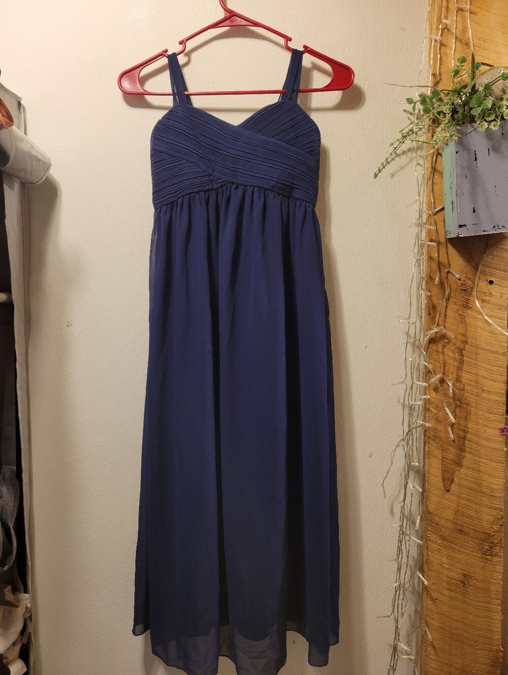 Navy Blue Spaghetti Strap Maxi Dress
